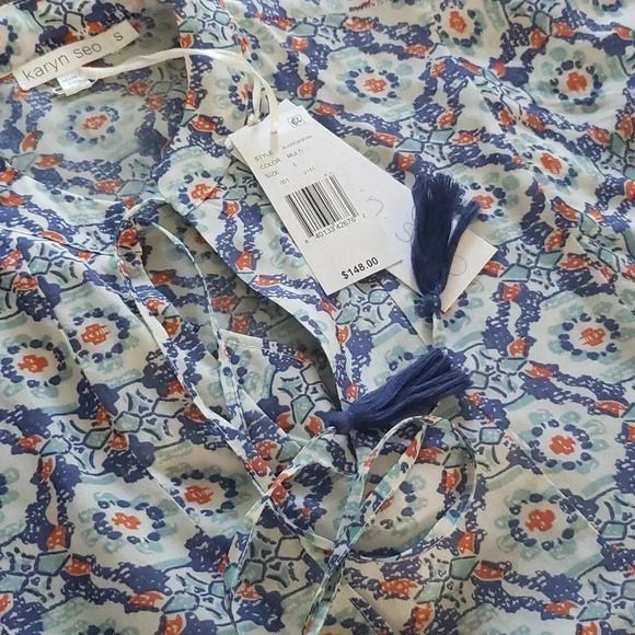 Boho Festival Paisley Retro Babydoll Bell Sleeves Mini Oversized - Picture 7 of 8